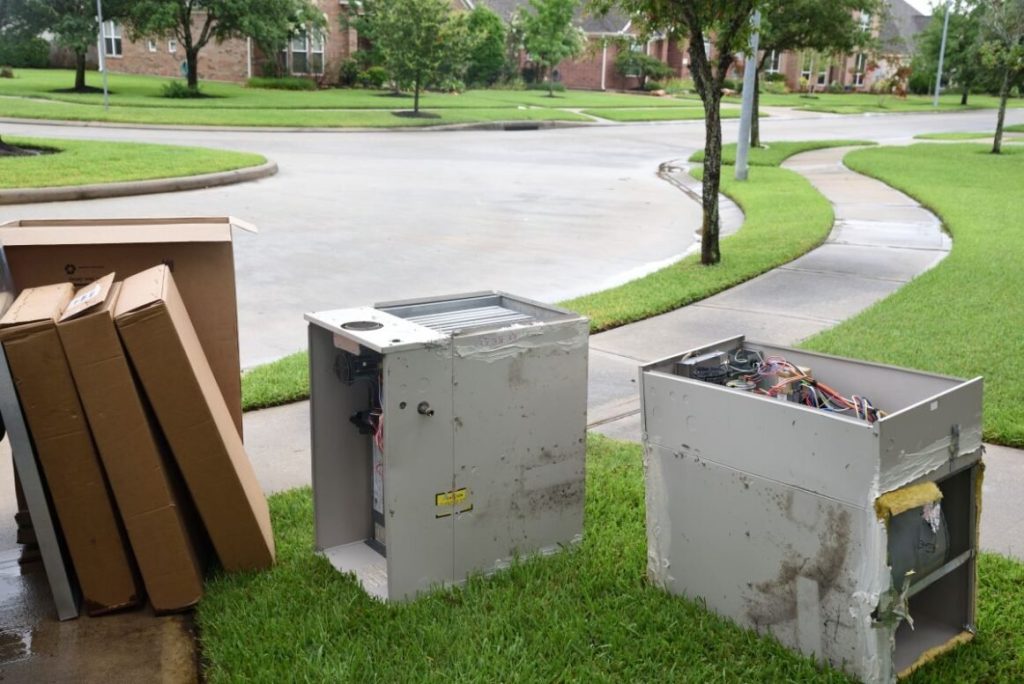 furnace smells like burning heater outside for replacement